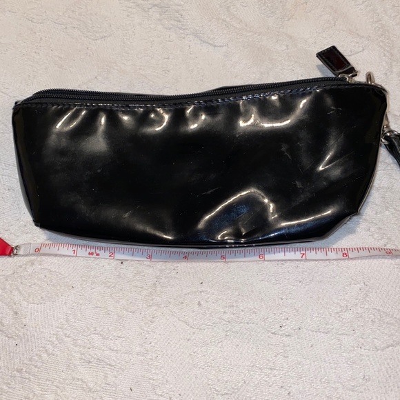 Vintage Black Patent Leather Clutch Wristlet - Picture 9 of 13